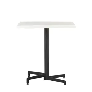 Werzalit Square White Table with Madrid Flip-top Base
